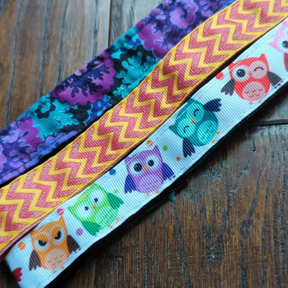 Bundle of 3 Owl/Chevron/Batik Non-Slip Velvet Backed Stretchy Headbands